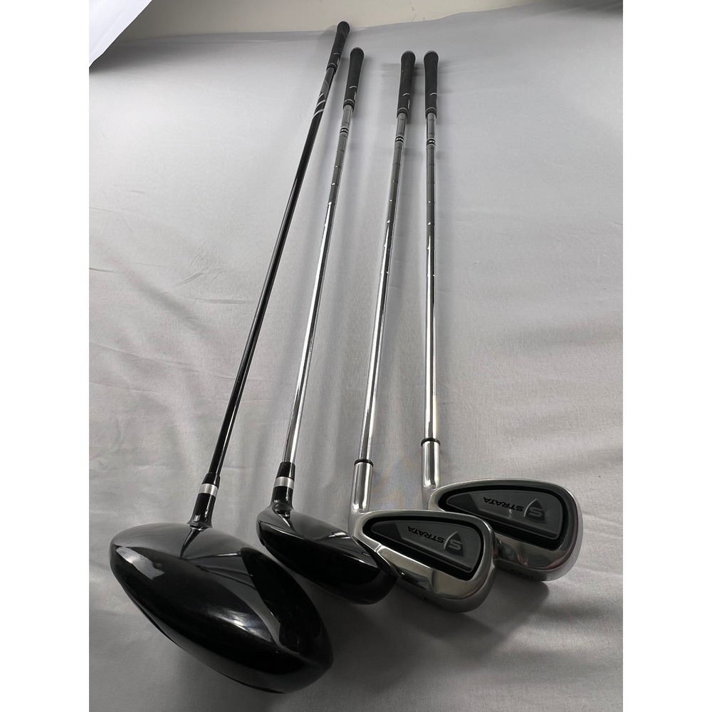 Strata Golf Club Set 4pc Right Hand Titanium Driver 460cc 5H Hybrid 7 9 Irons